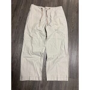 Gap Mens Baggy Ripstop Cargo Pants XL Khaki Tan Drawstring Wide Leg Trousers